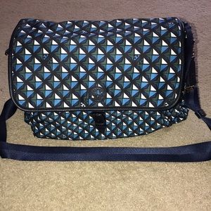 Tory Burch Nylon Printed Messenger Diaper Bag